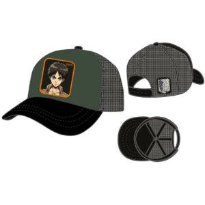 Gorra Ataque Titanes Trucker Eren Verde/Negro