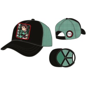 Gorra Demon Slayer Trucker Tanjiro Negro/Verde