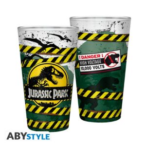 JURASSIC PARK - Large Glass - 400ml -Danger High Voltage