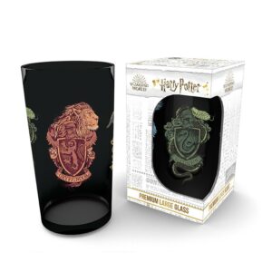 HARRY POTTER - Large Glass - 400ml - Animals Crest