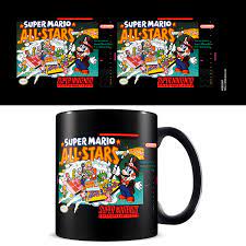 TAZA 320 ML NEGRA SUPER MARIO ALL STARS