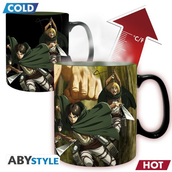 ATTACK ON TITAN - Mug Heat Change - 460 ml - Titan Eren